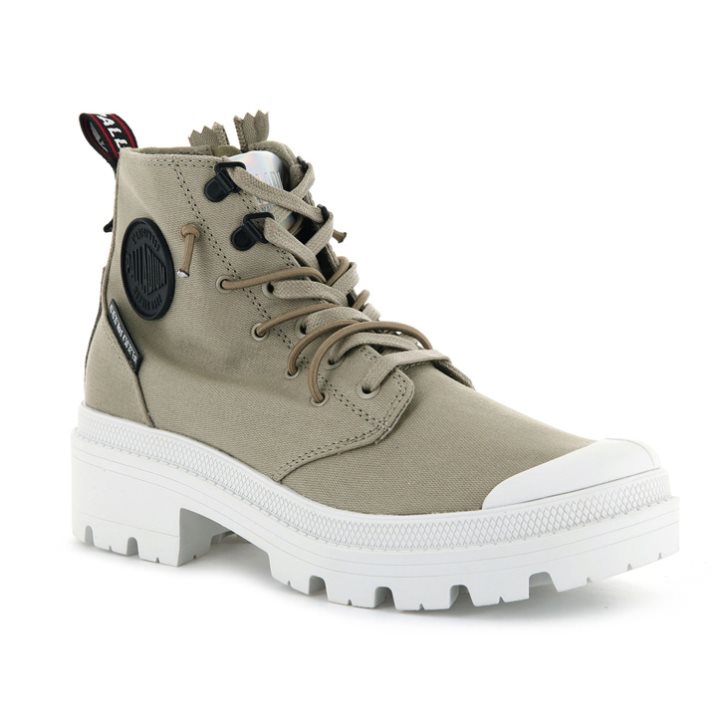 Bottes Palladium Pallabase Metro Femme Vert Olive | FR KPV359C